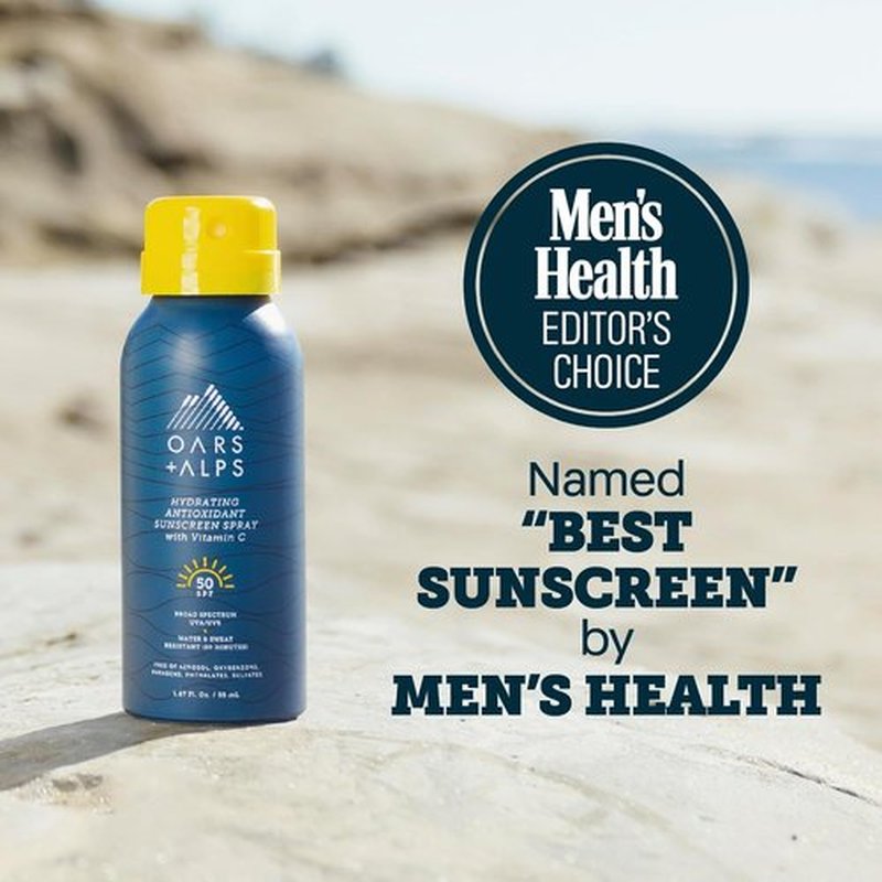Oars + Alps SPF 50 Sunscreen Spray - Fast-Absorbing, Lightweight & Water-Resistant | Non-Greasy Formula