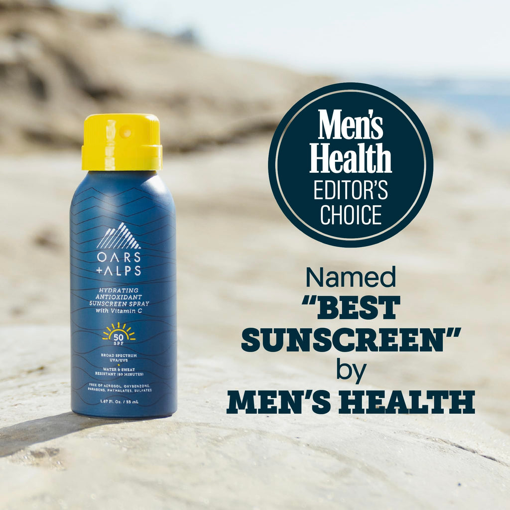 Oars + Alps SPF 50 Face & Body Broad Spectrum Sunscreen Spray | Fast-Absorbing, Lightweight, Non-Greasy, Hawaii Reef Act 104 Compliant, Water-Resistant, Octinoxate + Oxybenzone Free, 1.87 Oz, 1 Pack