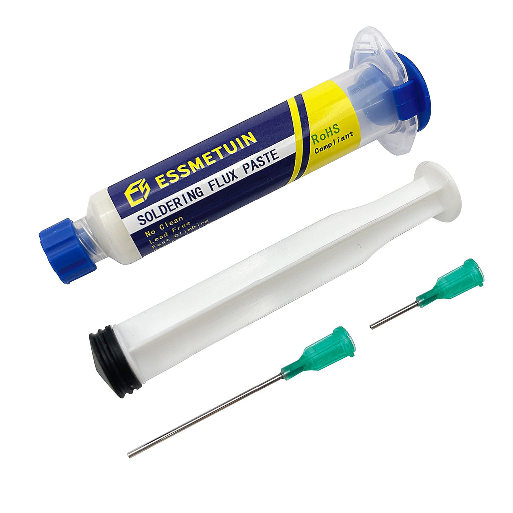 Essmetuin No Clean Soldering Flux Paste, Soldering Flux For Copper Pipe Brazing, Tin soldering, Solder Flux For SMD, SMT, Handwork, Phone, Home Appliance and Meters Repairing, 10cc/Bottle