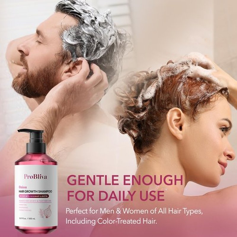 Onion & Biotin Hair Growth Shampoo: Rosemary Infused Shampoo for Hair Loss and Thinning Hair - Promotes Healthier, Thicker and Stronger Hair for Women and Men