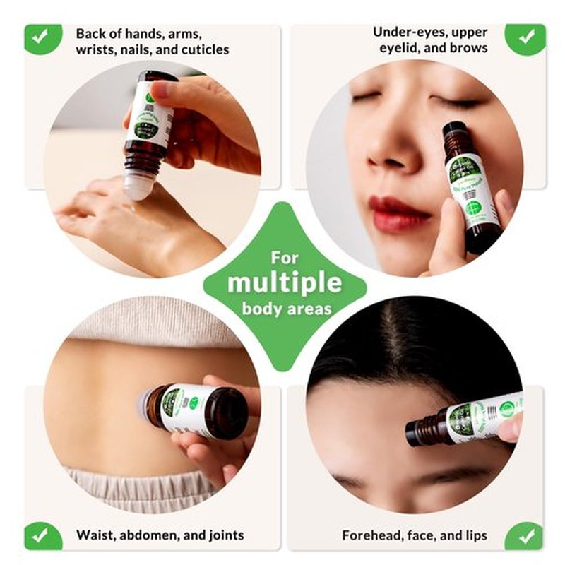 Leczhmyo Organic Castor Oil Roll on for Belly, Face, Body, Under Eyes– Certified Organic, Cold Pressed, Hexane Free, Unrefined – 3 Glass Bottle Pure Roller Ball Castor Oil to Moisturize Skin, Lips