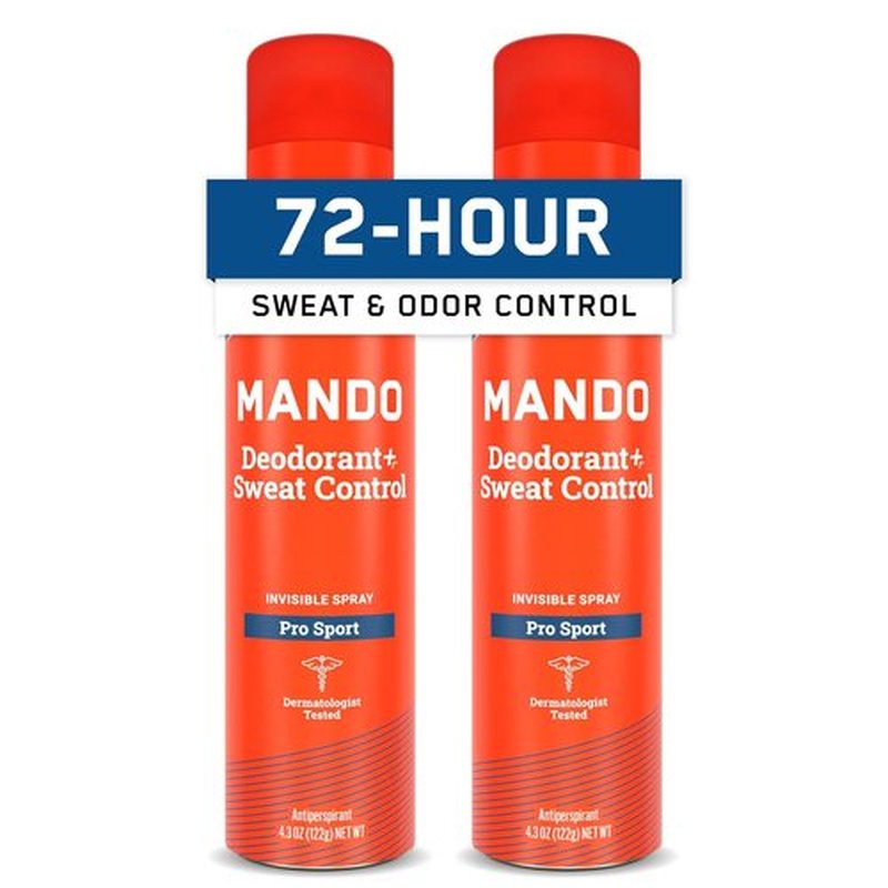 Mando 72 Hour Antiperspirant Deodorant Spray for Men | Invisible Sweat Protection - 2 Pack