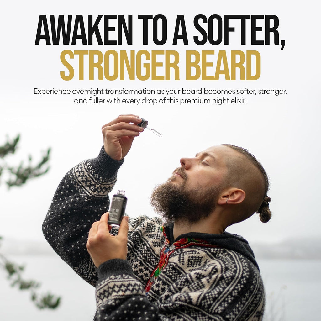 The Beard Struggle - Beard Oil for Men - Natural Blend for Softens, Moisturizing, & Healthier Beard Growth - Viking Storm Night Liquid Silver Elixir - Vegan-Friendly Beard Growth Oil (1 Fl oz)