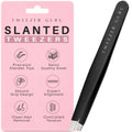 Tweezer Guru Tweezers for Women Facial Hair & Men – Precision Slant-Pointed Eyebrow Tweezer for Ingrown Hair, Blackhead & Splinter Removal (Black)
