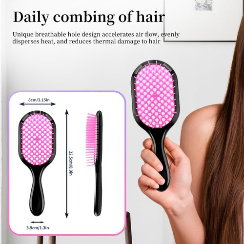 Skiennix Detangling Brush - 4 Pack Gentle & Effective Hair Detangler for Wet or Dry Hair | Ultra-Light & Ventilated (Pink, Purple, Green, Black)