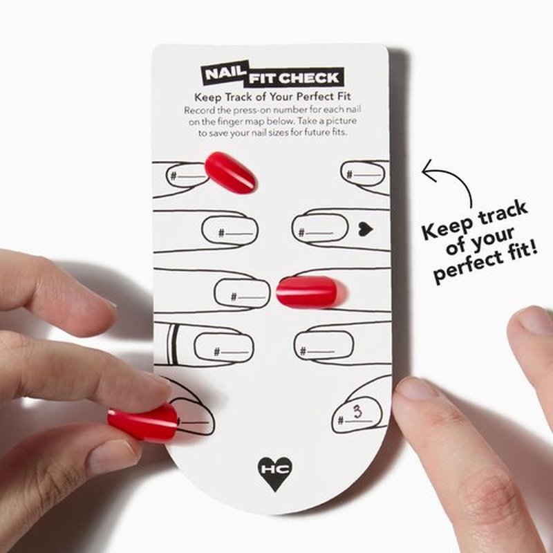 French Tip Press-On Nails – Hard Candy Glossy Gel-Shine False Nail Kit with Nail Glue, 30 Pieces, Reusable (Gold, Long)