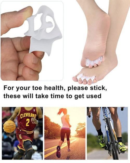 2Pairs Toe Separators Toe Spacers for Women Men to Correct Bunion, Relieve Feet Pain, Foot Alignment, Toe Straighteners for Hammertoes, Plantar Fasciitis (M, Women Shoe Size 9-12.5, Men: 7-11)