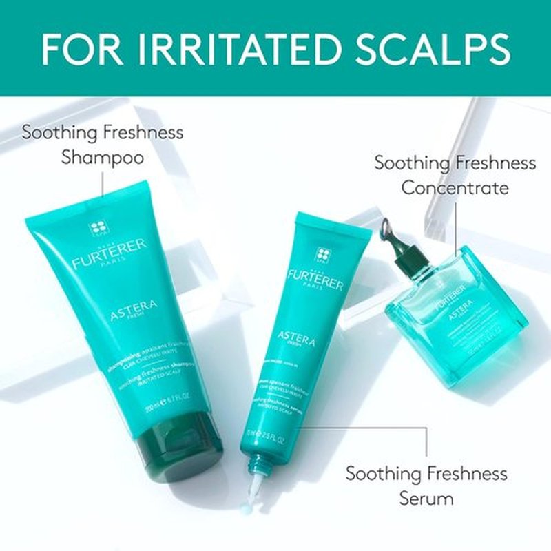 Rene Furterer ASTERA FRESH Shampoo - Soothing Relief for Sensitive Scalps - Mint & Eucalyptus, Paraben-Free