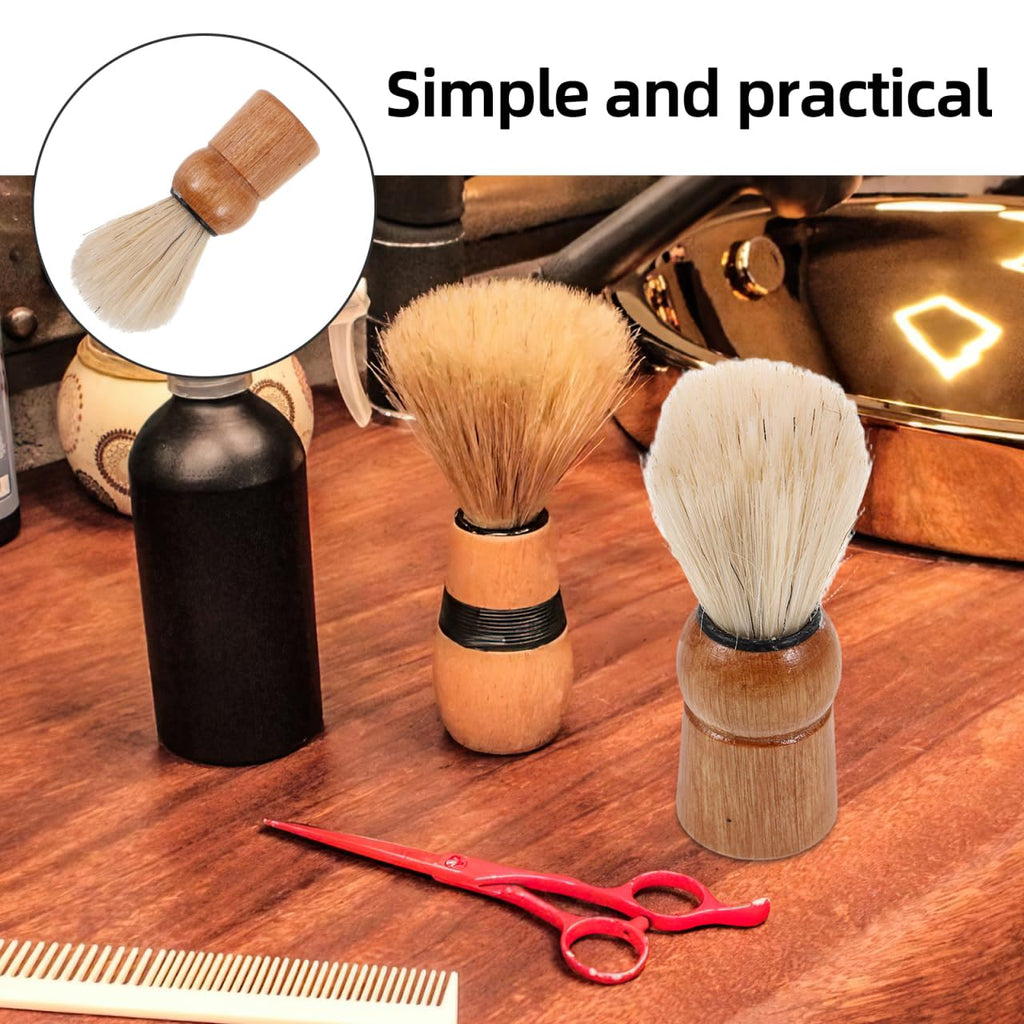Hoement Retro Beard Brush with Handle 3.54In Compact Shaving Brush for Men S Beard Grooming Face Hair Foaming Travel Use