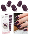 JMEOWIO Gel Nail Stickers Wine Red Purple Semi Cured Gel Nail Strips Wraps UV/LED Nails Art Design Decoration Accessories