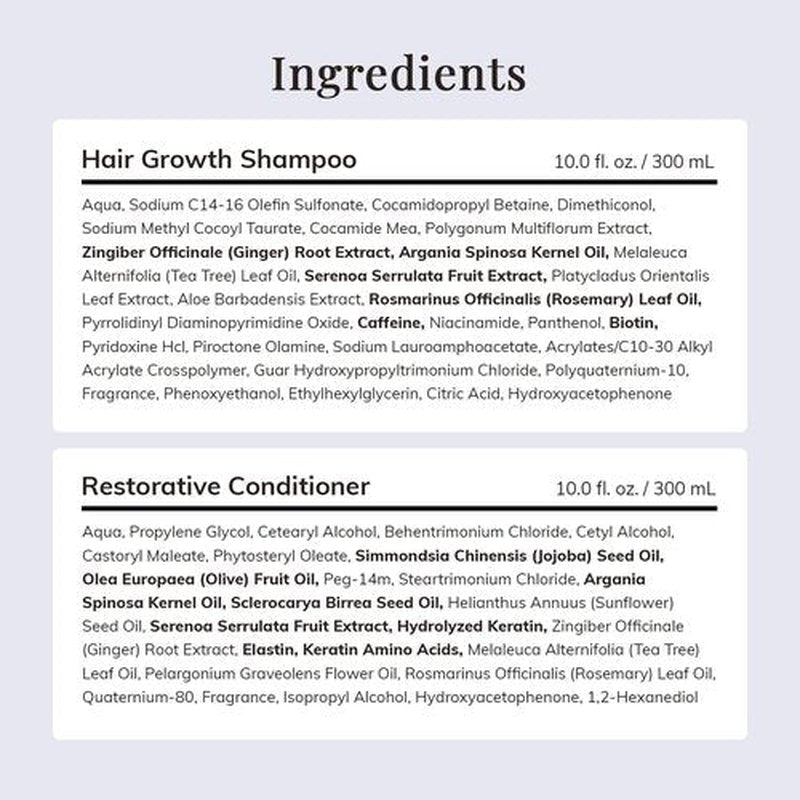 Skiennix Hair Growth Shampoo & Conditioner Set - Rosemary & Biotin for Thicker, Healthier Hair