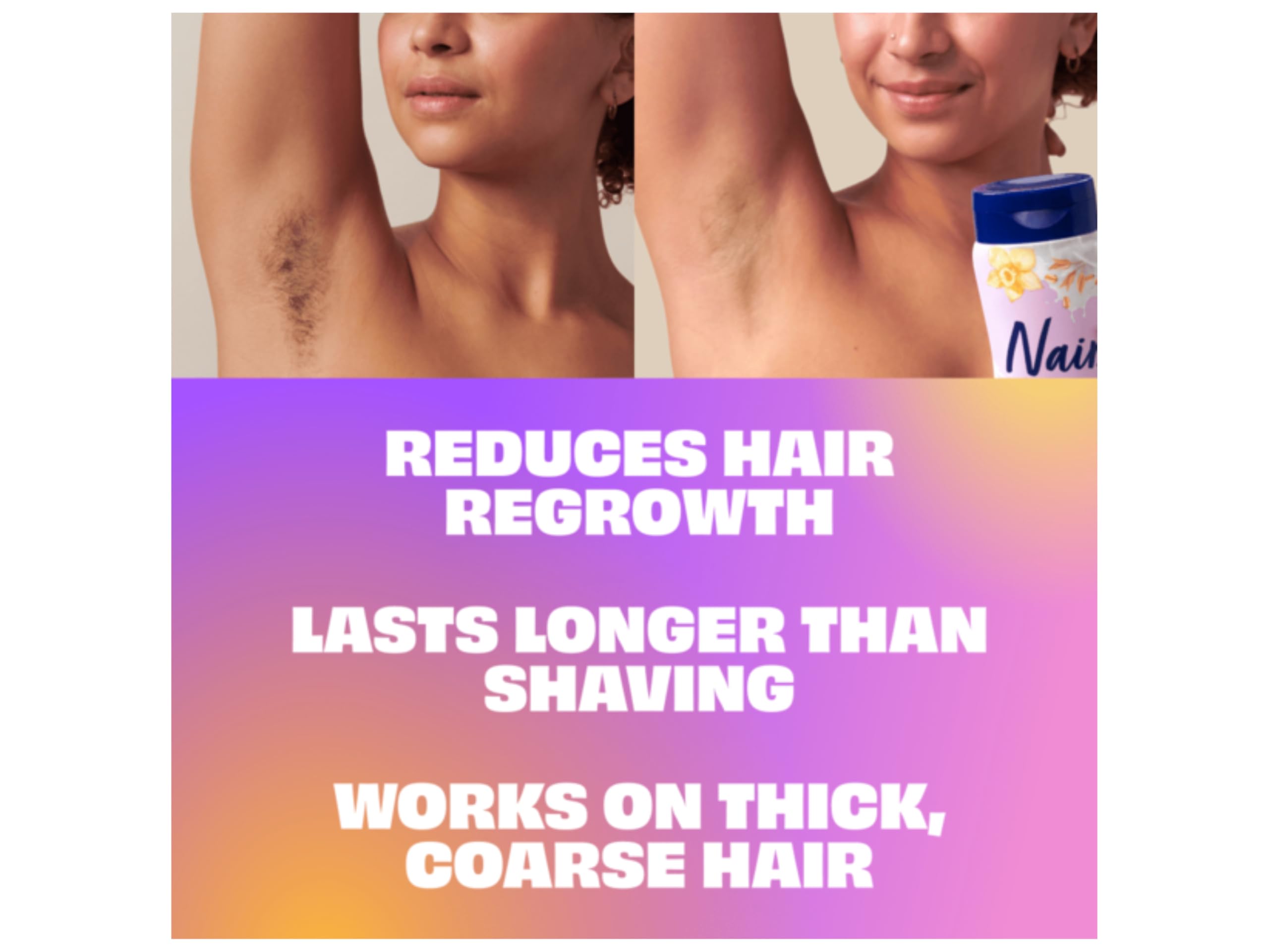 Nair Nourishing Oat Milk & Vanilla Body Cream, Hair Remover 7.9 Oz (224g), White