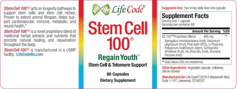 Life Code Stem Cell 100-100% Vegetarian Anti-Aging & Stem Cell Supplement