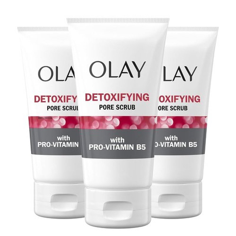 Olay Regenerist Facial Cleanser - Detoxifying Pore Scrub & Exfoliator, 5 Oz | Pack of 3