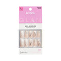 KISS GLAM Jeweled Press On Nails, Wrapped in Beauty, Pink, Long, Square, 32 Count