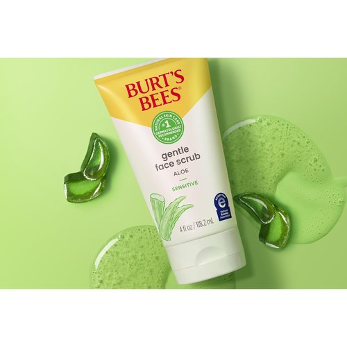 Burt's Bees Gentle Face Scrub - Aloe Formula for Sensitive Skin | 98.9% Natural, 4 Fl Oz, Pack of 3