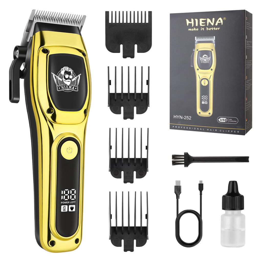 HIENA PRO Professional Hair Clippers for Men, Rechargeable Barber Clippers, Cordless Electric Hair Clipper and Hair Trimmer, Haircut Clipper, Gift for Men