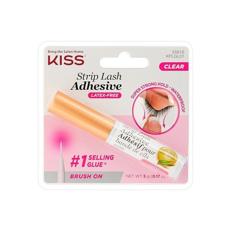 KISS Lash Adhesive - Long-Lasting Clear Lash Glue for Strip & Cluster Lashes - 24hr Wear