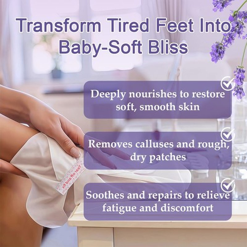 Foot Peeling Mask 5 Pack – Exfoliator & Foot Callus Remover – Feet Peeling Mask for Cracked Heel Treatment – Foot Masks for Dry Cracked Feet, Soft & Smooth Finish with Urea, Lavender & Salicylic Acid
