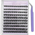 SWturK lash clusters kit DIY 800pcs eyelash extension kit 3 styles 60D+80D+100D 12-20mm D curl with lash bond&seal，Volume Fluffy false eyelashes clusters bulk pack for beginners