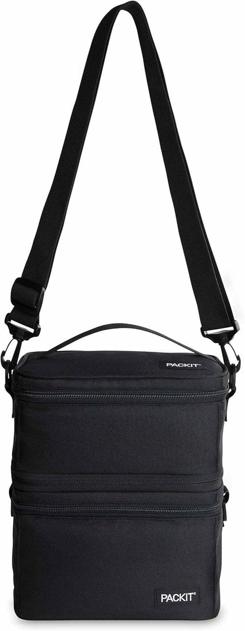 PackIt MOD 3-IN-1 Lunch Box - Insulated & Freezable with EcoFreeze Technology | Black, Versatile Design for Fresh Office Lunches