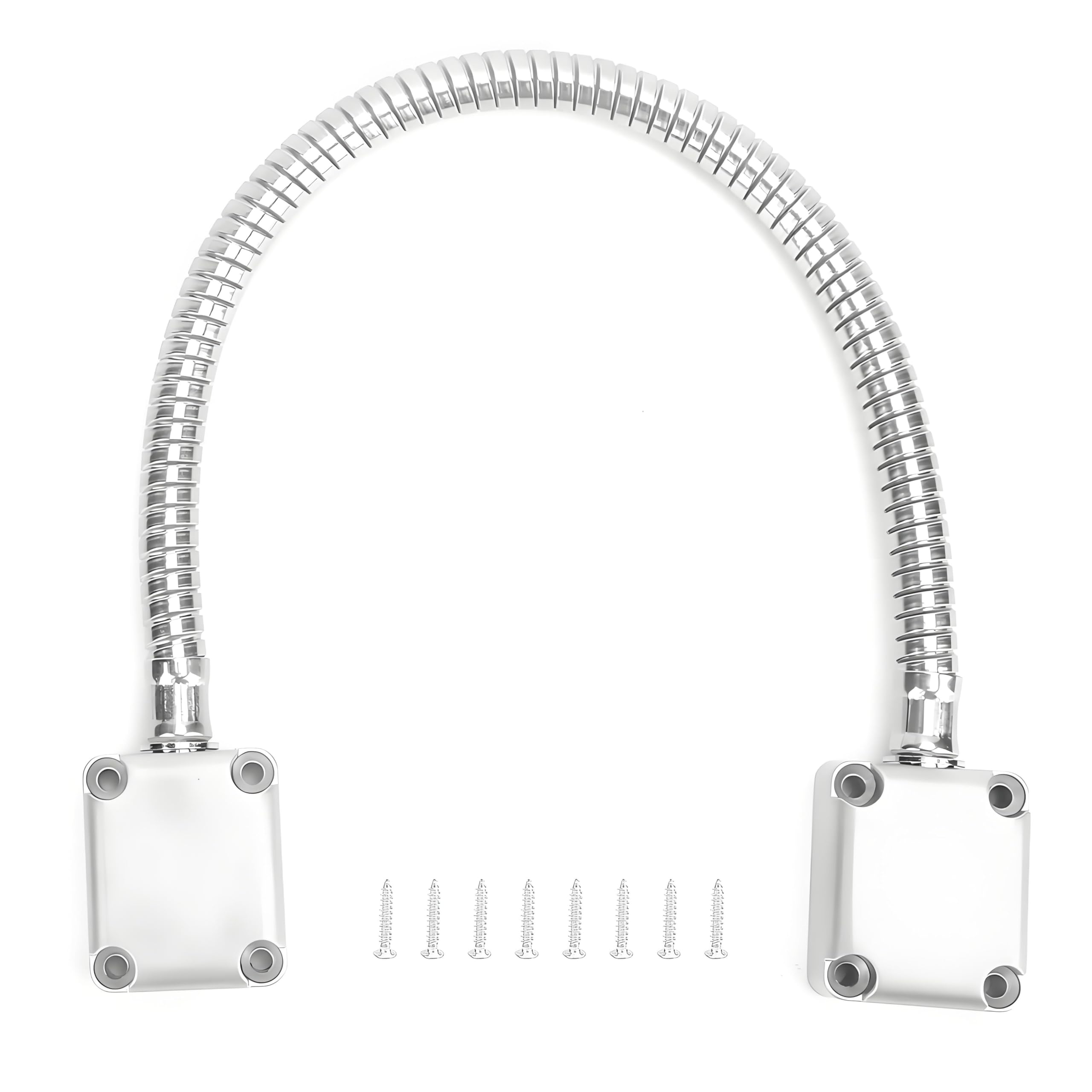 401 Stainless Steel Door Loop Wire Cable Protector Armored Door Cord w/Die-Cast End Power Transfer for Exposed Mounting Access Control