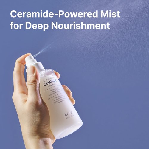 AVCA Ultra Hydrating Ceramide Cream Mist - Milky Facial Spray with 5 Ceramides for Deep Moisture & Dewy Glow (5.07 fl oz)