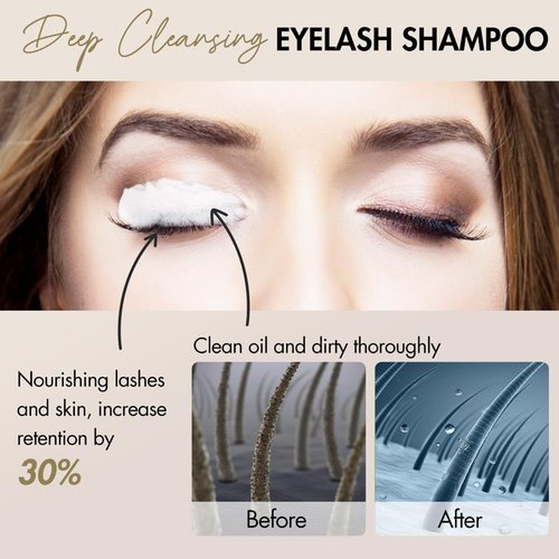 Embagol Lash Shampoo Concentrate Lash Cleaning for Eyelash Extensions Anti-allergic Hypoallergenic and Non-irritation Cleanser for Salon & Home Use(14 bags)