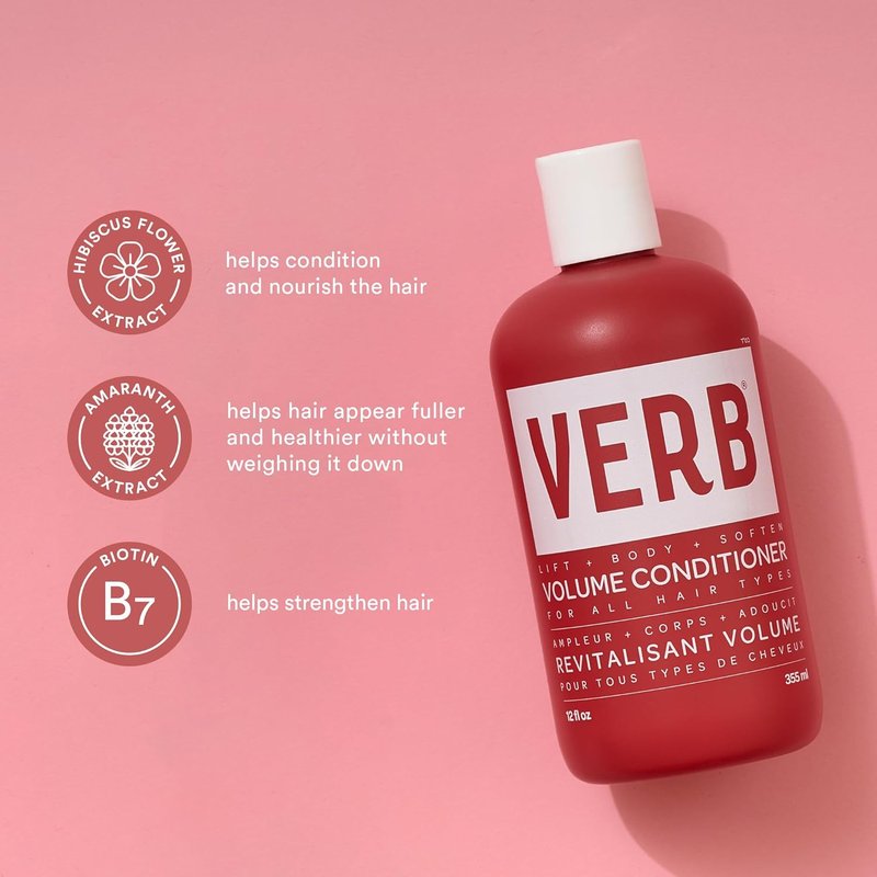 VERB Volume Shampoo & Conditioner Duo - Cleanses, Softens, and Lifts Flat Hair for Fullness
