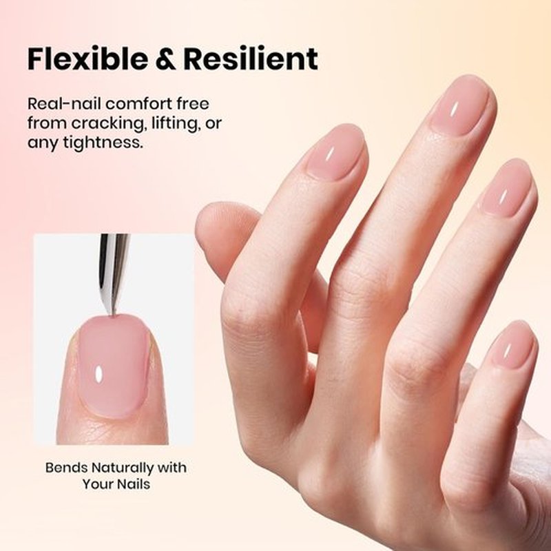 Beetles Rubber Base Gel Set - 6 Colors, 15ml | 5-in-1 Builder Base Coat for Strong, Flexible Nails