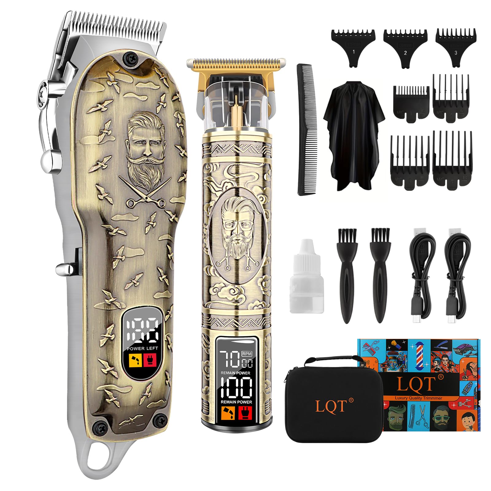 LQT Professional Hair Clipper & Beard Trimmer for Men - USB Rechargeable, Lightweight, Low Noise Multifunctional Grooming Kit - Ideal Gift for Him