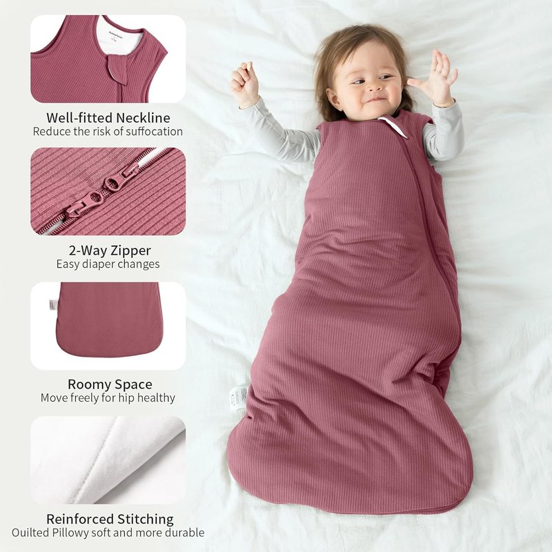 BubblePanda Bamboo Sleep Sack - Breathable 1.0 Tog Newborn Infant Wearable Blanket | 0-6 Months