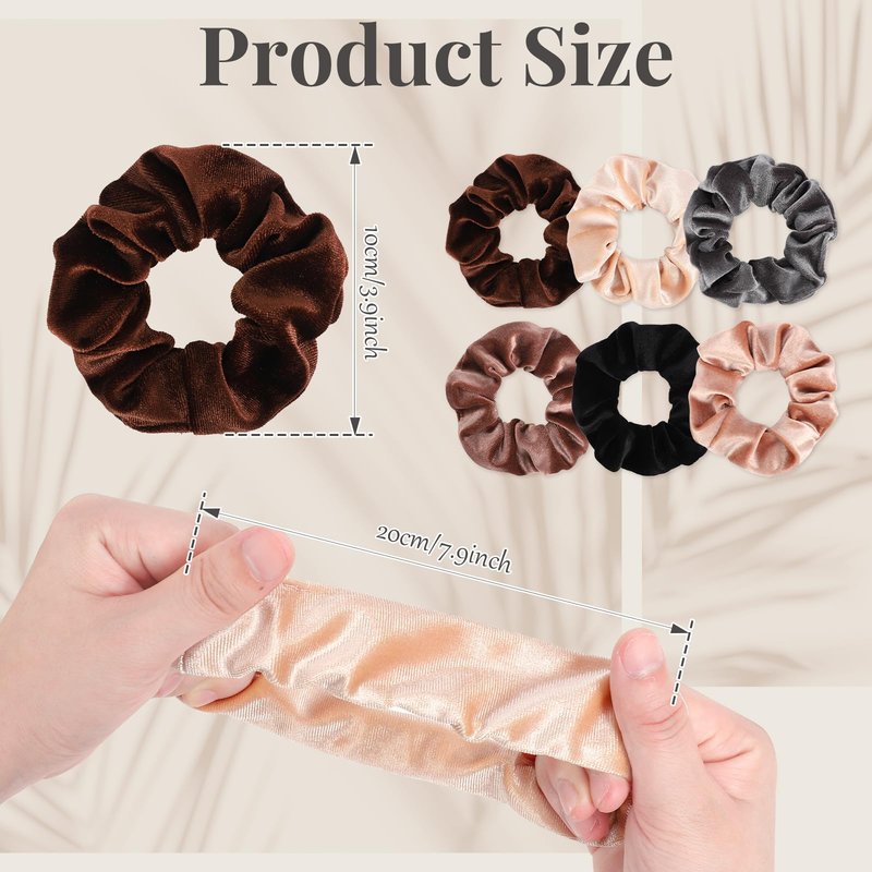Whaline 12 Pack Hair Scrunchies Velvet Scrunchy Elastic Hair Bands for Women Hair Accessories (6 Coco Colors)