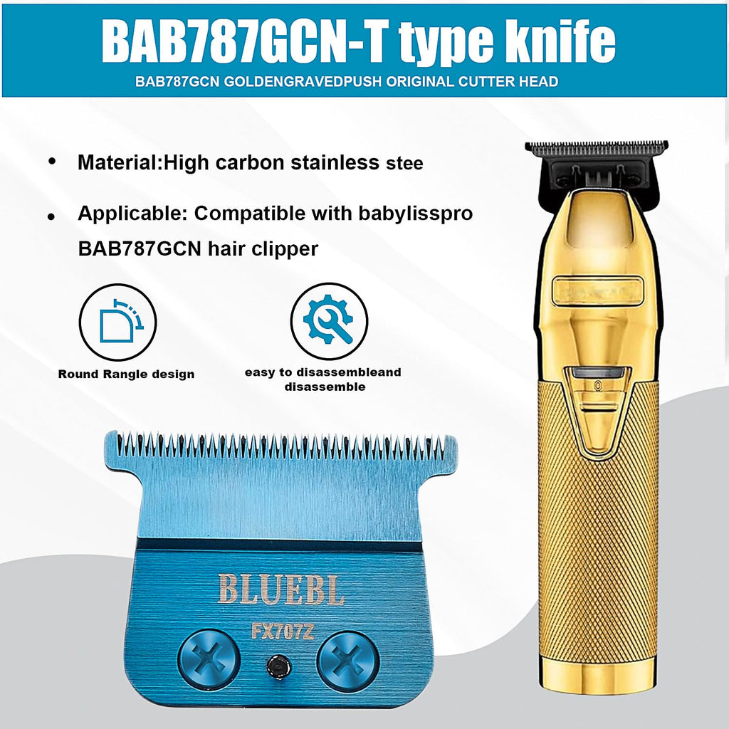 1 Pc FX707Z DLC 2.0 Replacement Blades Head Compatible with BaByliss PRO Barberology Trimmer Blade,Zero-Gapped Replacement Trimmer Blade Compatible with BaBylissPRO FX787 & FX726 Trimmer (Blue)