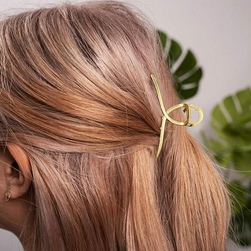 CAKURE Metal Hair Clips Gold Claw Clip Small Hair Clips for Thin Hair Hair Accessories for Women and Girls (Pack of 2)