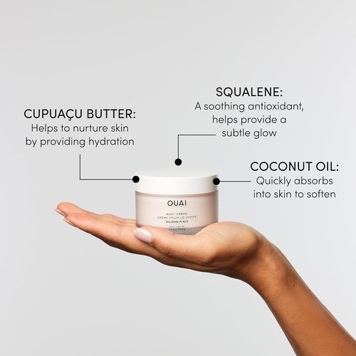 OUAI Body Cream - Hydrating Whipped Formula with Cupuaçu Butter & Coconut Oil | Travel Size 3.4 Oz