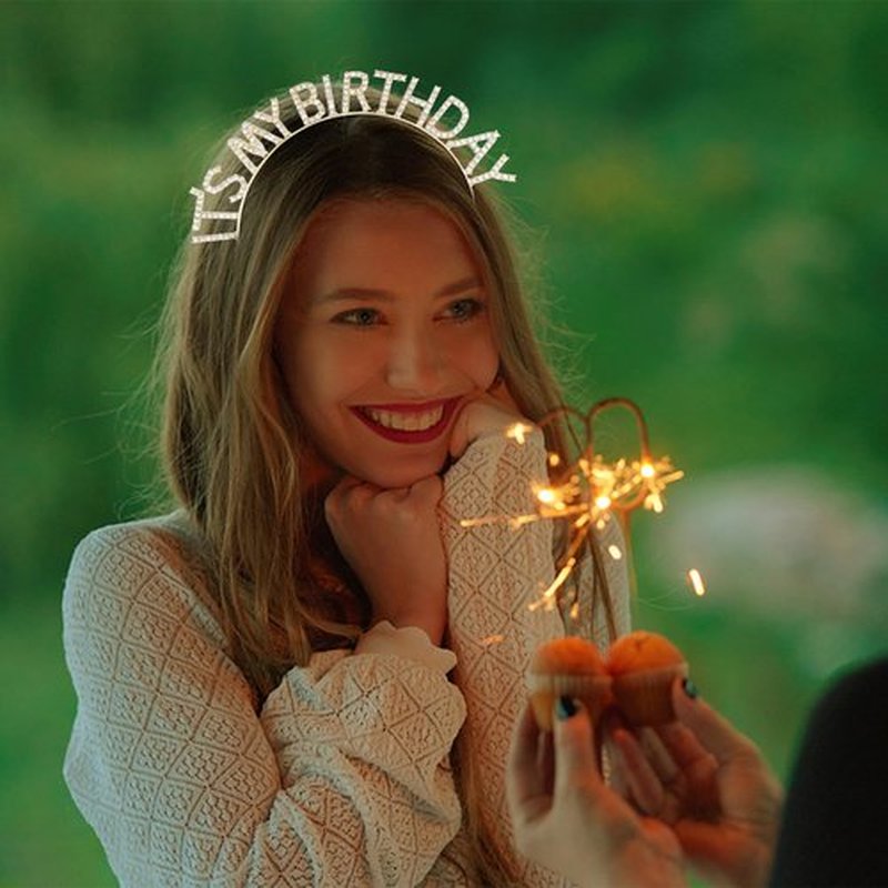 ACO-UINT Gold Crown for Girls, Cute It's My Birthday Headband Tiara for Women, Happy Birthday Decorations Gifts