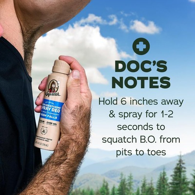 Dr. Squatch Natural Men’s Deodorant - Quick-Dry, Aluminum-Free, Dermatologist-Tested - Fresh Falls, 4oz (2-Pack)