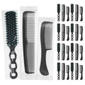 Gisdo 30 Pcs Hair Brush and Comb Set in Bulk,Individually Wrapped, Bulk Comb Brush Hairbrush for Women Kids Hotel Homeless Charity (Black)