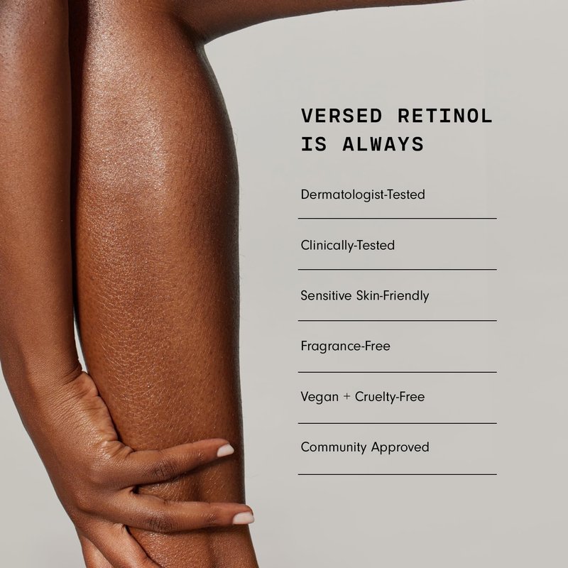 Versed Press Restart Retinol Body Lotion - Firming Cocoa Butter & Squalane Moisturizer for Aging Skin (6 oz)