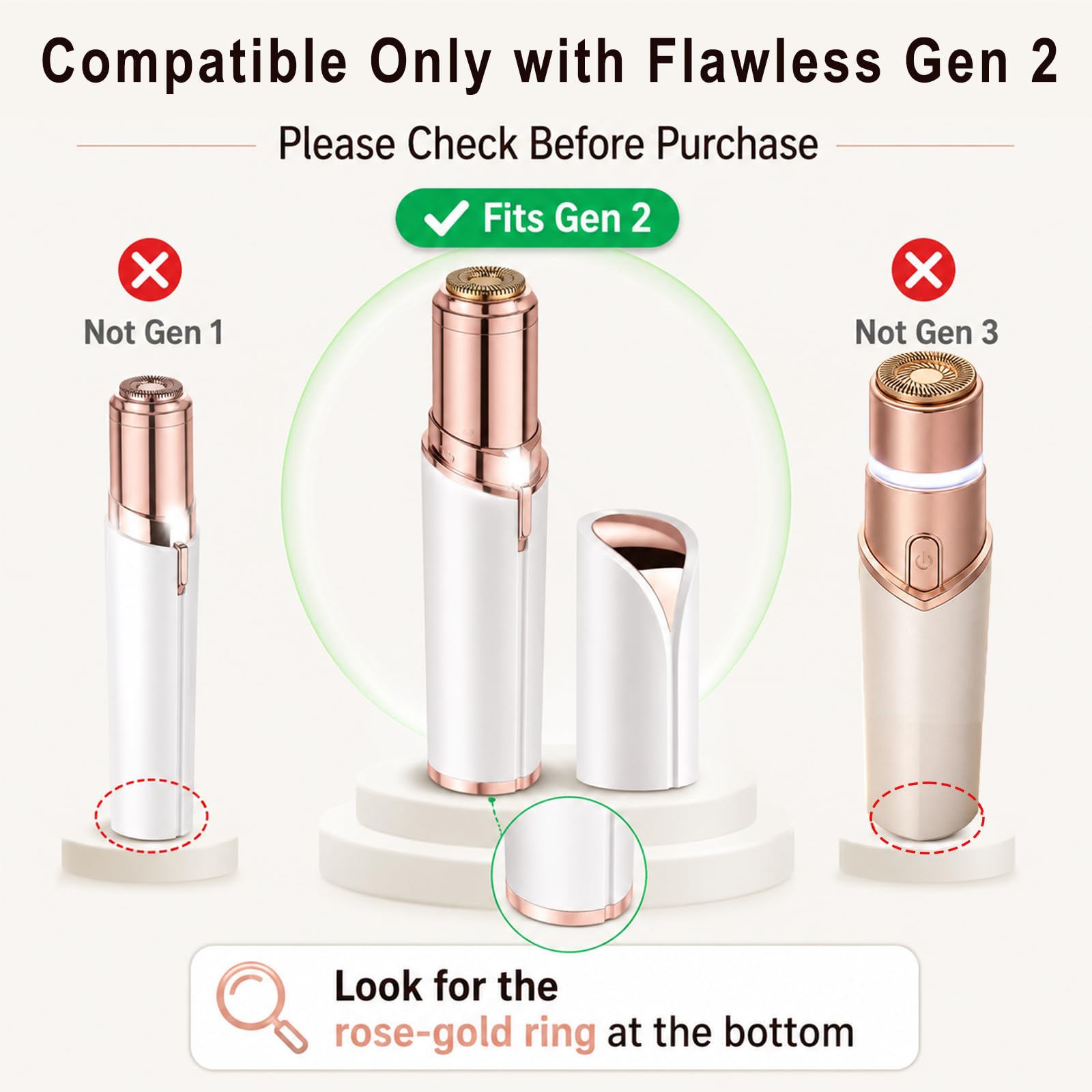 Replacement Heads for Finishing Touch Flawless Generation 2 Facial Hair Remover, 2 Count