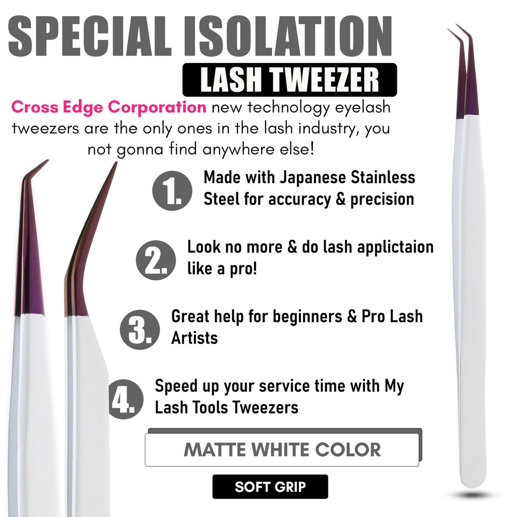 My Lash Tools New Isolation Lash Tweezers For Eyelash Extensions Best for Individual Isolation & Classic Lashes Japanese Stainless Steel Lightweight Precision Lashing Twisers (CEC-JP/01)
