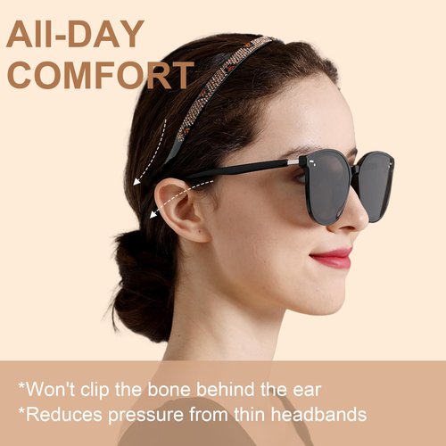 KOVOLITU Headbands Designed for Eyewear-Fashion Glitter Sparkly Diamond Hairbands Comfortable Non-Slip Thin Headbands for Women Girls-AB Silver