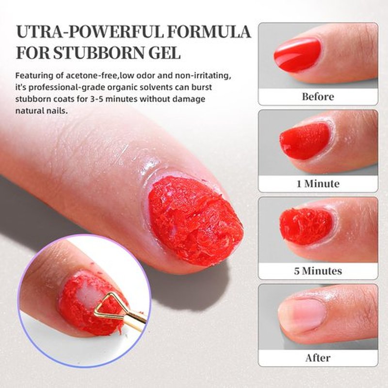 Gel Polish Remover - 30ML, Low Odor, No Soak - Gel Polish Remover for Nails, Easily Remove Gel Nail Polish in 2–5 Minutes, Acetone Free, Nail-Friendly, for Home DIY & Professional Salon, with File