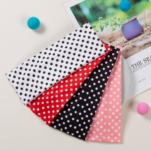 SENMAY Womens Polka Dot Headband - 4PCS Head Bands for Women's Hair Stretchy Non Slip Wraps Fashion Soft Wide Headbands Yoga Workout Hair Accessories