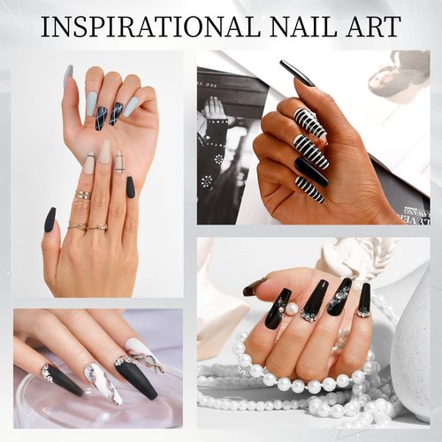 ROSALIND 4.23oz/120g Acrylic Powder Black Acrylic Nail Powder for Nail Acrylic Extension - Professional for Acrylic Nail Caving, Dry Naturally No Nail Lamp Needed