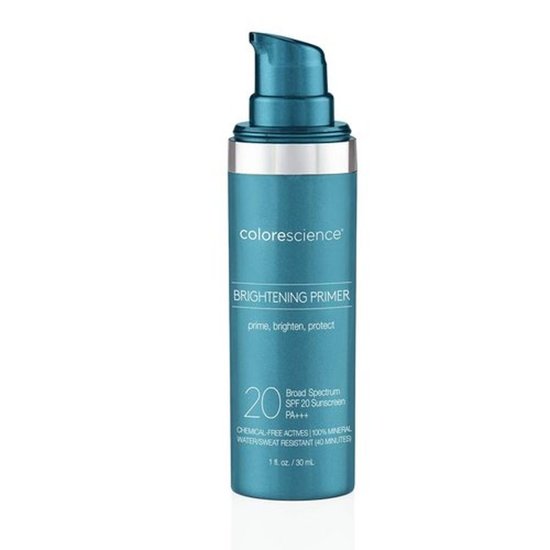 Colorescience Brightening Primer SPF 20 - Water Resistant Mineral Sunscreen, Unscented, 1 Fl Oz
