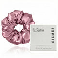 Silmer 22 Momme Silk Pillow Scrunchie Air, Oversized Lightweight Mulberry Silk Hair Tie with High Elasticity, Soft Padded No Crease Ponytail & Sleep Holder (Dusty Rose, 1Pc)