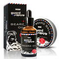 GUARD&MARINE Beard Oil and Balm Set - Men’s Beard and Mustache Care Kit for Growth, Styling, Conditioning, and Sandalwood-Scented Grooming