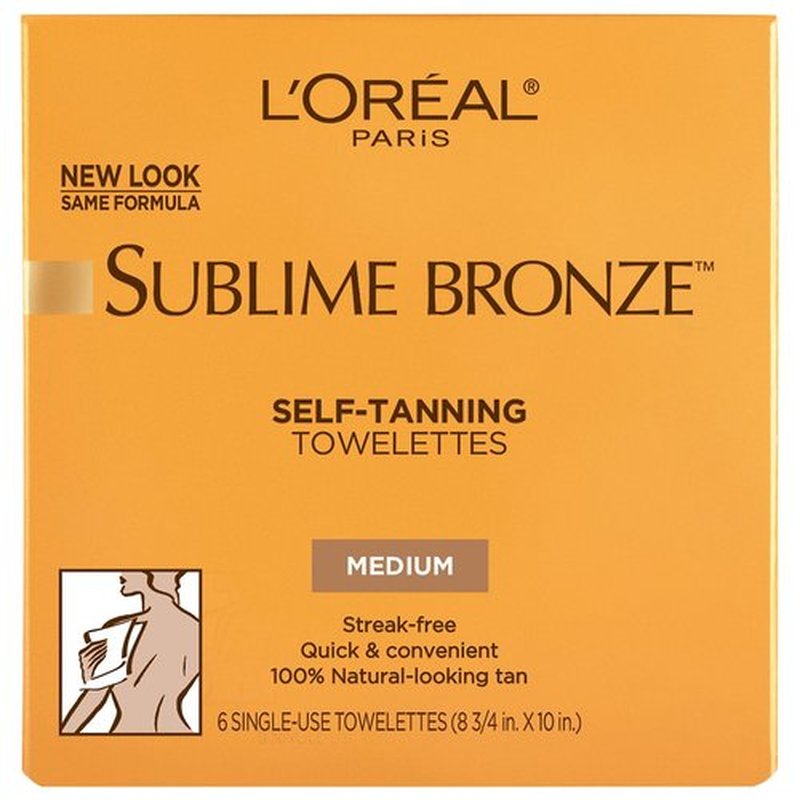 L'Oreal Paris Sublime Bronze Self Tanning Towelettes - Streak-Free, Natural-Looking Tan | 6 Count